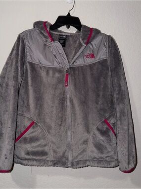 The North Face Gray Fleece Jacket with Pink Accents